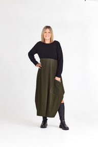RHODE DRESS LONG SLEEVE KHAKI
