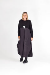 RHODE DRESS LONG SLEEVE CHARCOAL