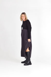 RHODE DRESS LONG SLEEVE CHARCOAL