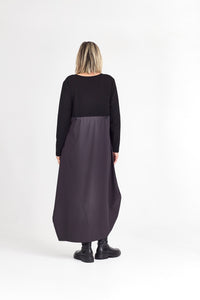 RHODE DRESS LONG SLEEVE CHARCOAL