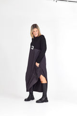 RHODE DRESS LONG SLEEVE CHARCOAL