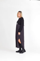 RHODE DRESS LONG SLEEVE CHARCOAL