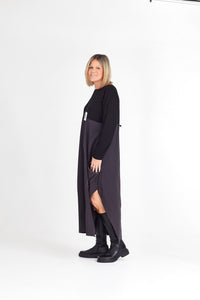 RHODE DRESS LONG SLEEVE CHARCOAL