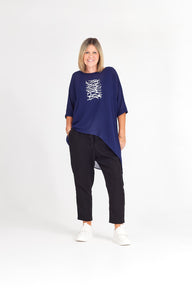 LEAH TOP NAVY BARBWIRE