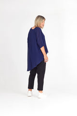 LEAH TOP NAVY BARBWIRE