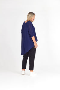 LEAH TOP NAVY BARBWIRE