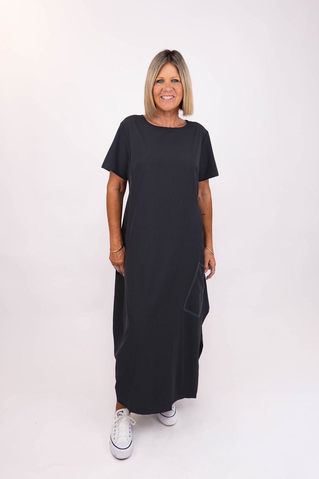 RHODE DRESS CHARCOAL