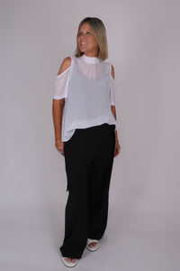 SARA CHIFFON TOP WHITE
