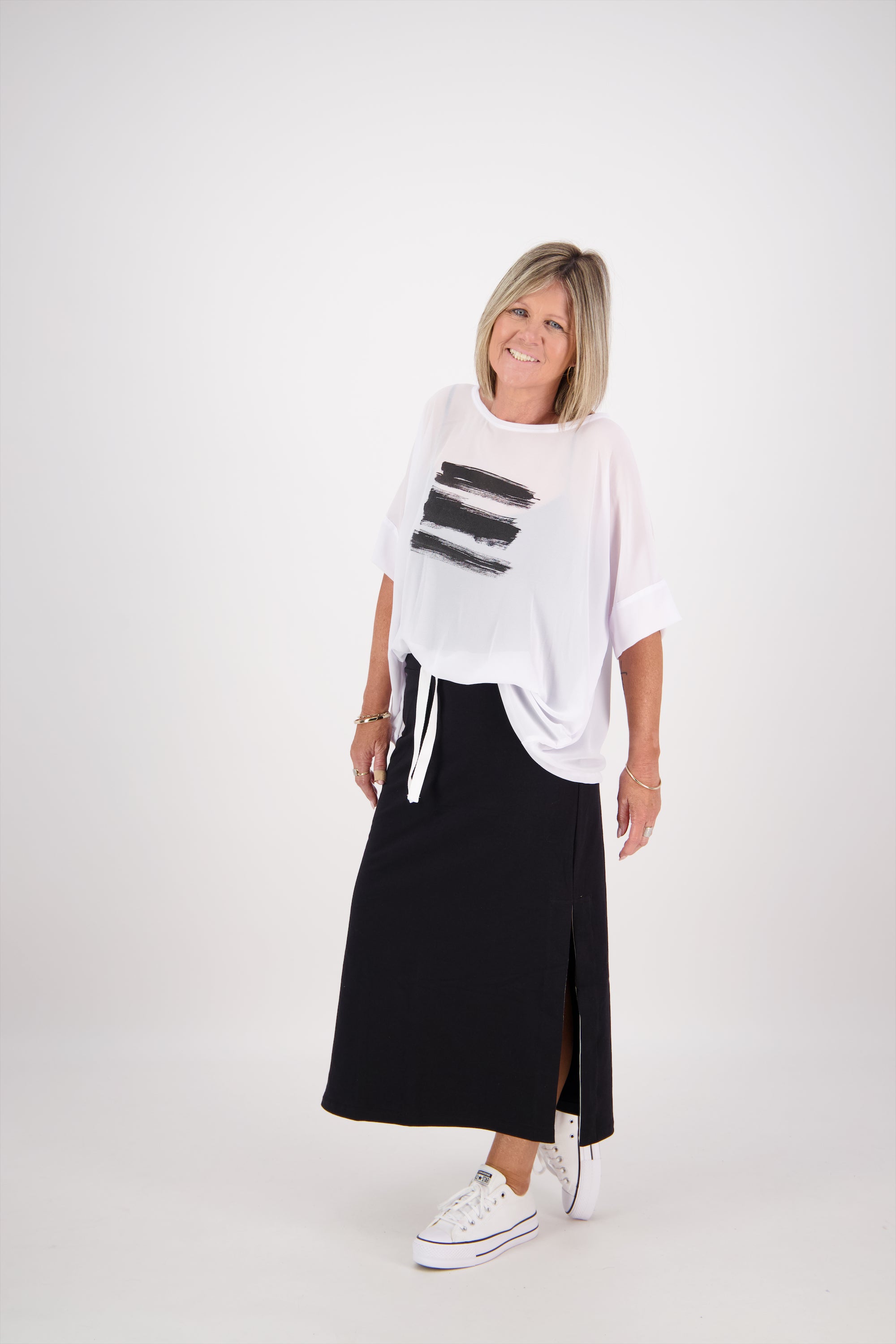 CHICAGO TOP BRUSHSTROKE WHITE