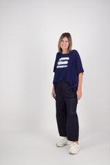 CHICAGO TOP BRUSHSTROKE NAVY