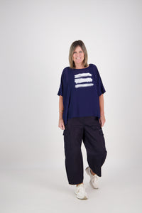 CHICAGO TOP BRUSHSTROKE NAVY