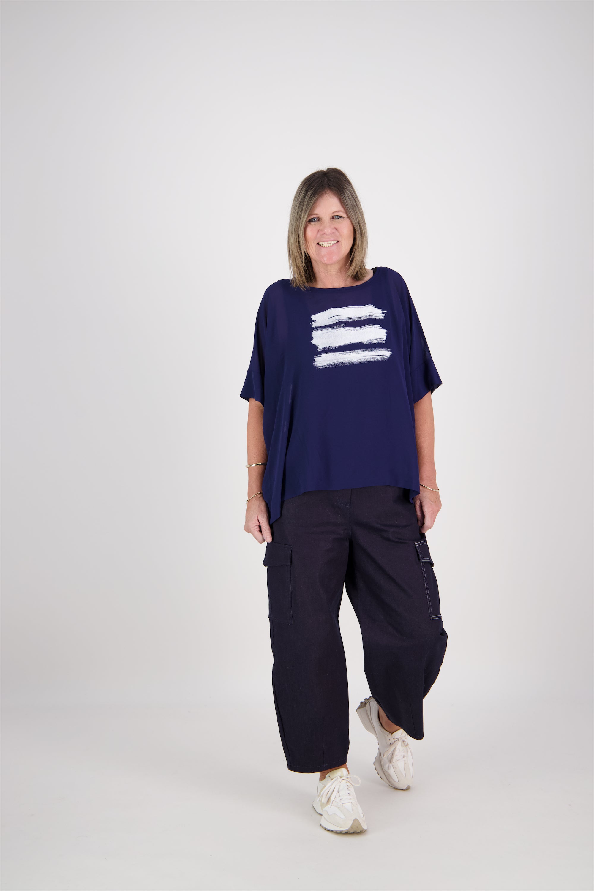 CHICAGO TOP BRUSHSTROKE NAVY