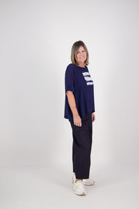 CHICAGO TOP BRUSHSTROKE NAVY