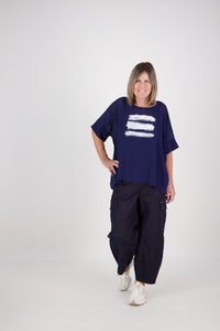 CHICAGO TOP BRUSHSTROKE NAVY