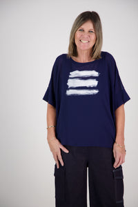 CHICAGO TOP BRUSHSTROKE NAVY