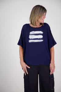 CHICAGO TOP BRUSHSTROKE NAVY