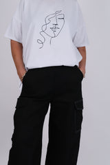 FACE OVERSIZED TEE WHITE