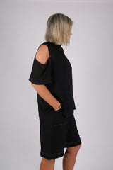 SARA CHIFFON TOP BLACK