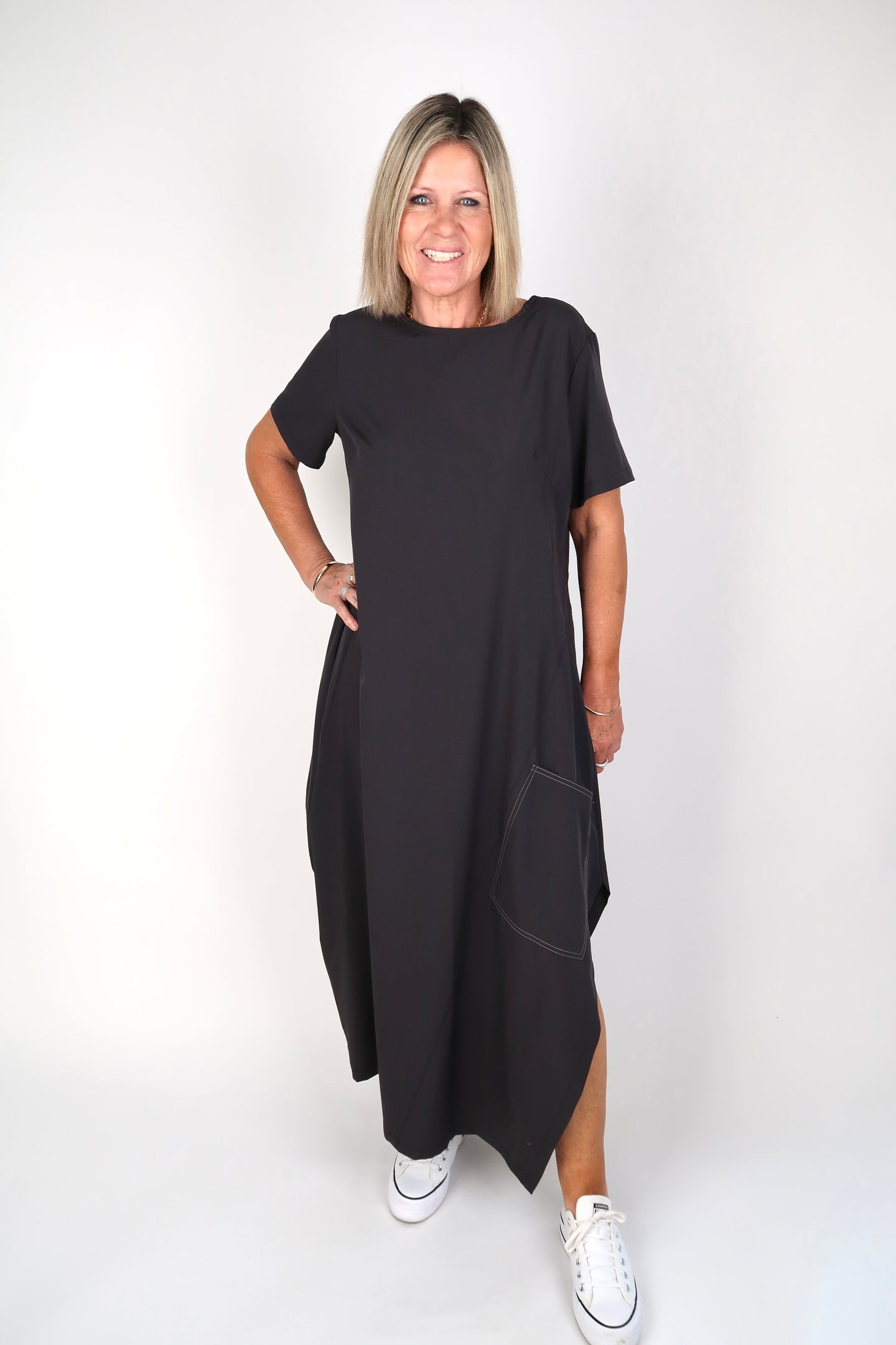RHODE DRESS CHARCOAL