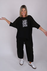 LEAH TOP BLACK BARBWIRE