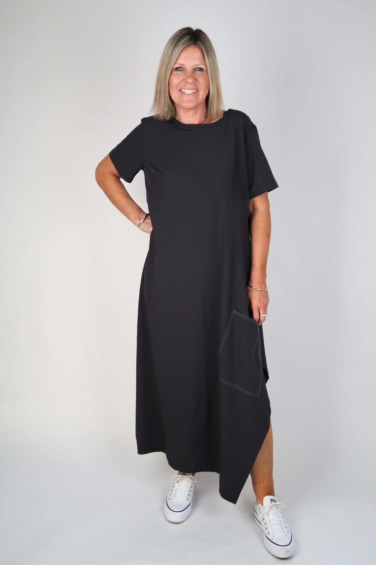 RHODE DRESS CHARCOAL