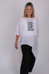 LEAH TOP WHITE BARBWIRE