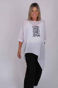 LEAH TOP WHITE BARBWIRE