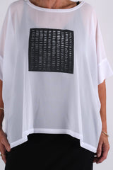 CHICAGO TOP WHITE BLACK DOTS