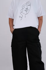 FACE OVERSIZED TEE WHITE