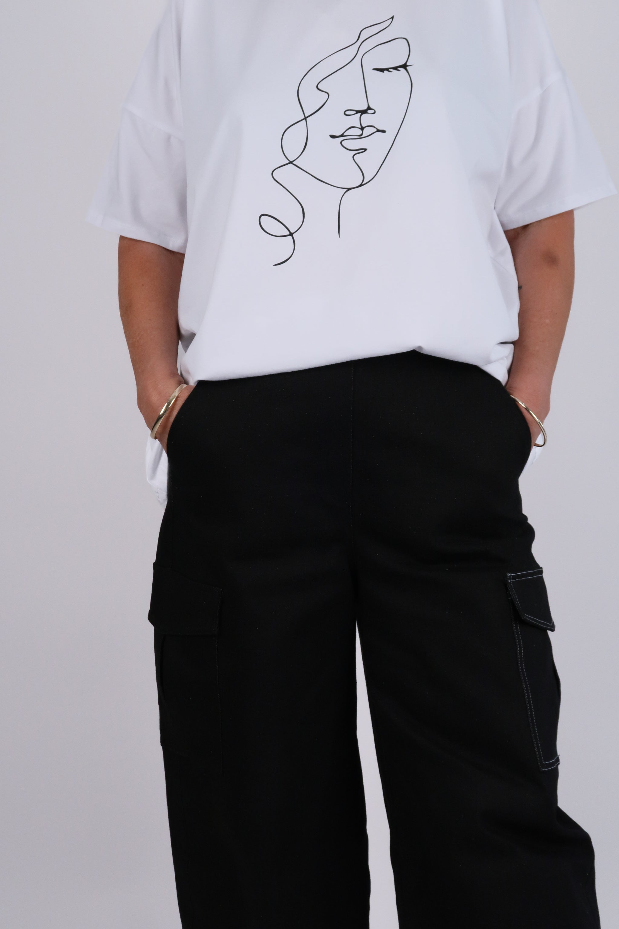 FACE OVERSIZED TEE WHITE
