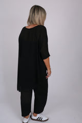LEAH TOP BLACK BARBWIRE