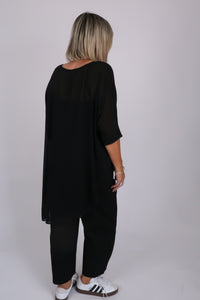 LEAH TOP BLACK BARBWIRE