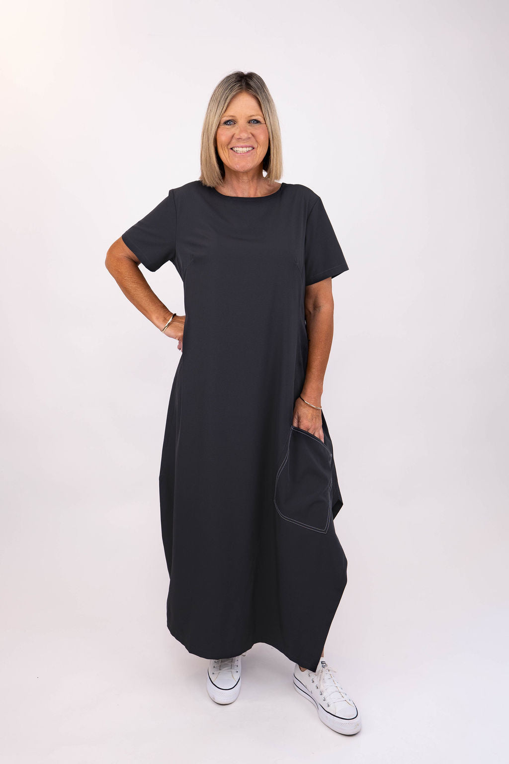 RHODE DRESS CHARCOAL