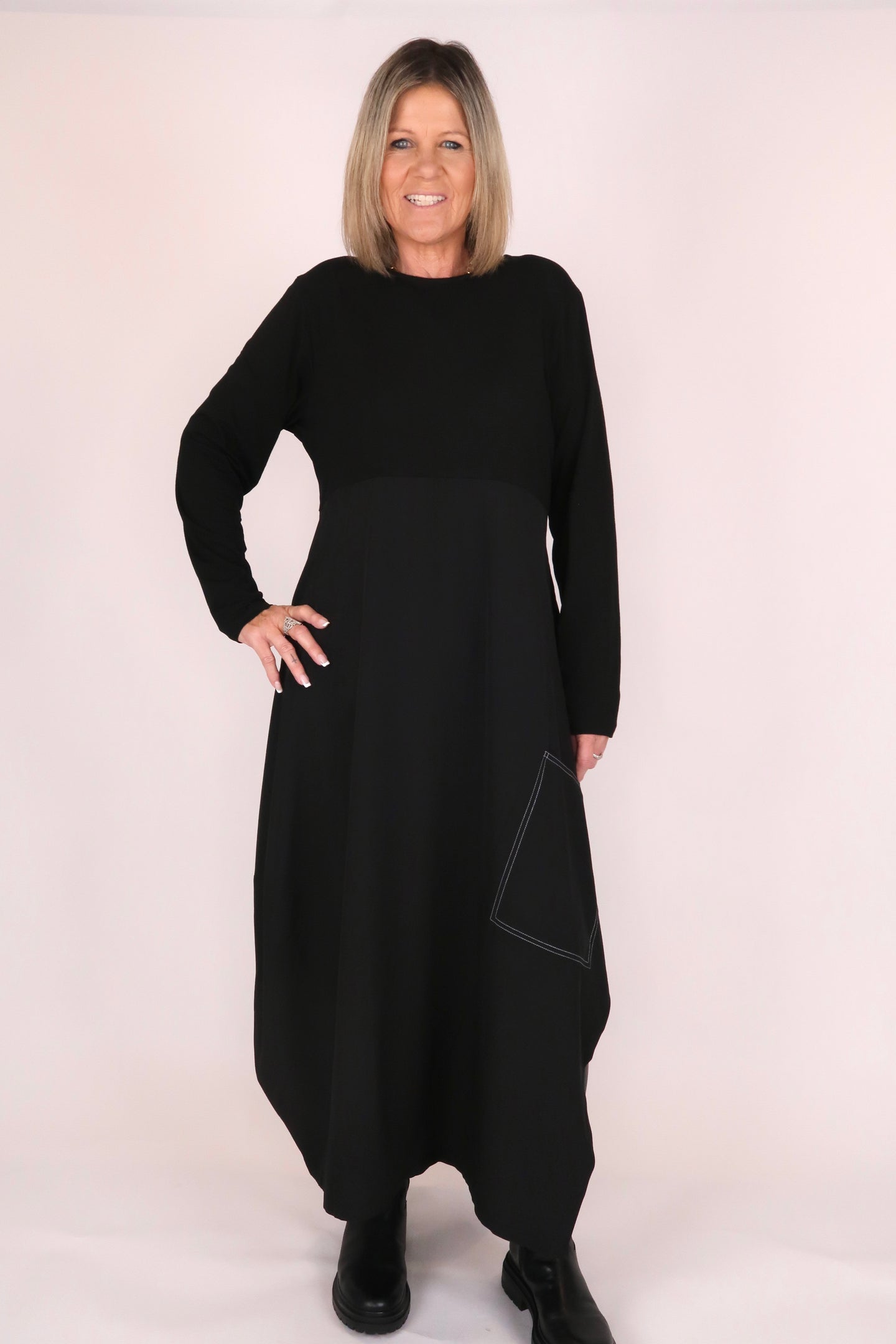 RHODE DRESS LONG SLEEVE - BLACK