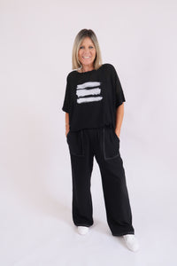 CHICAGO TOP BRUSHSTROKE BLACK