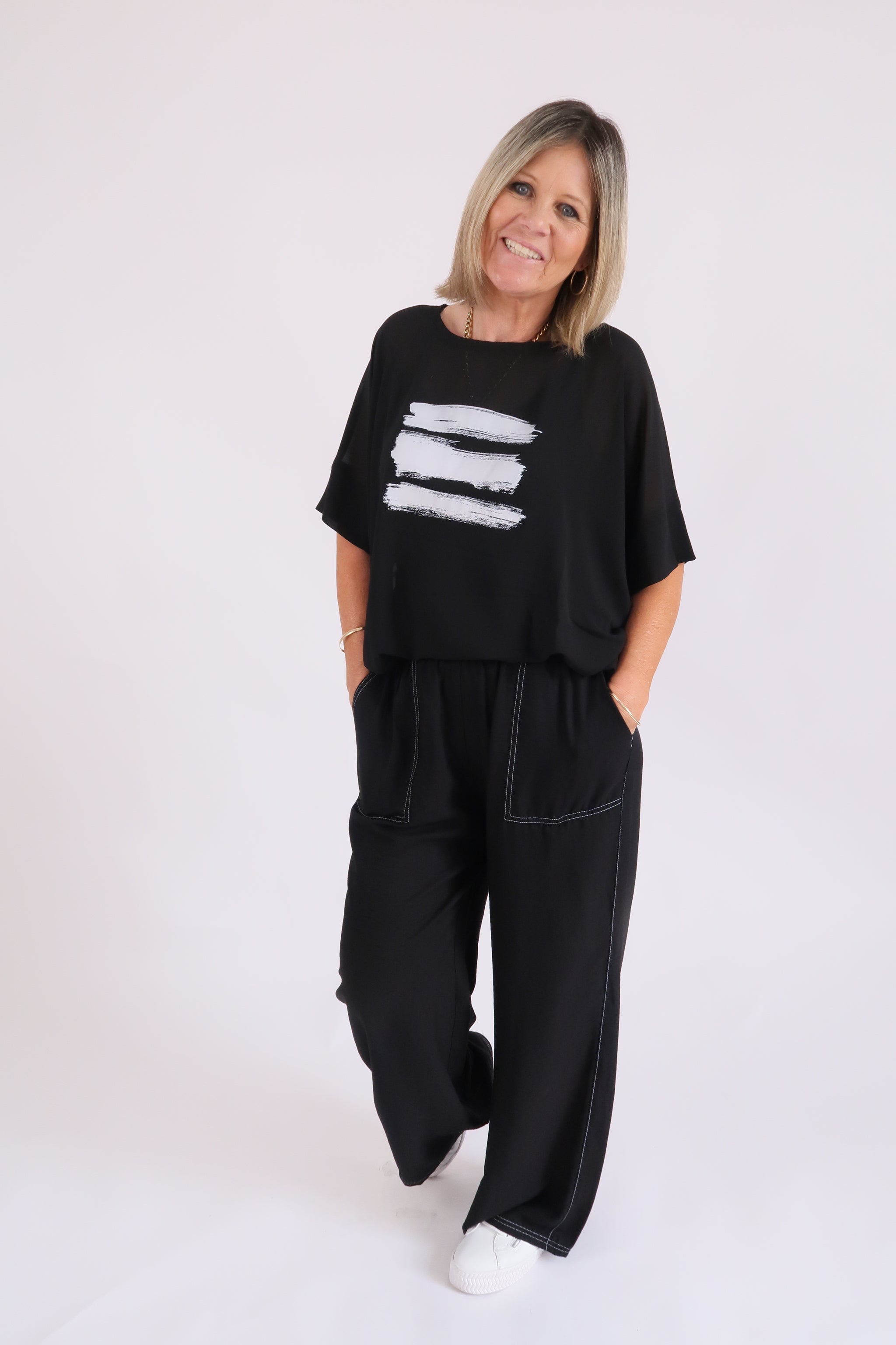 CHICAGO TOP BRUSHSTROKE BLACK