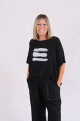 CHICAGO TOP BRUSHSTROKE BLACK