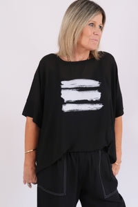 CHICAGO TOP BRUSHSTROKE BLACK