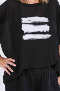 CHICAGO TOP BRUSHSTROKE BLACK