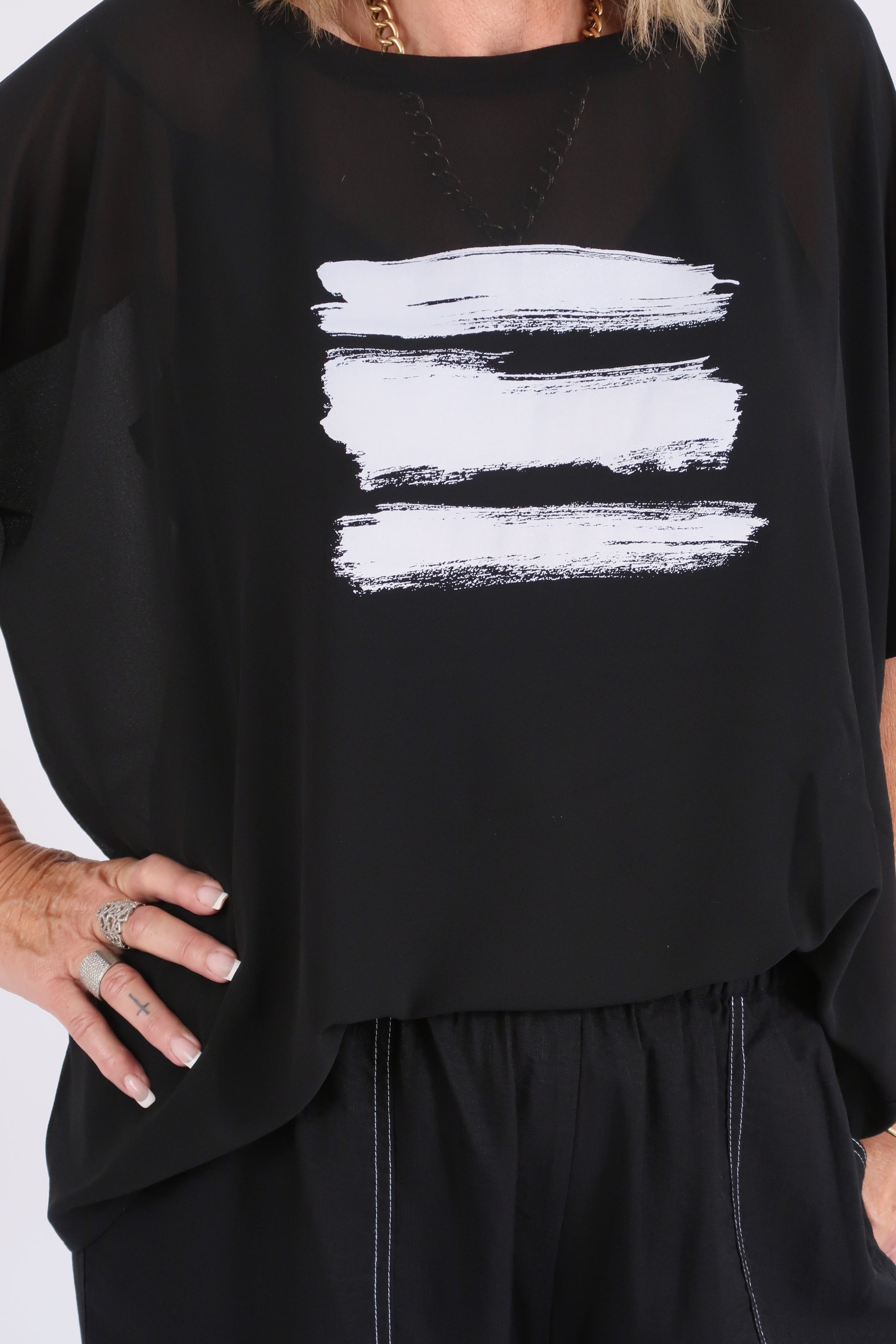 CHICAGO TOP BRUSHSTROKE BLACK