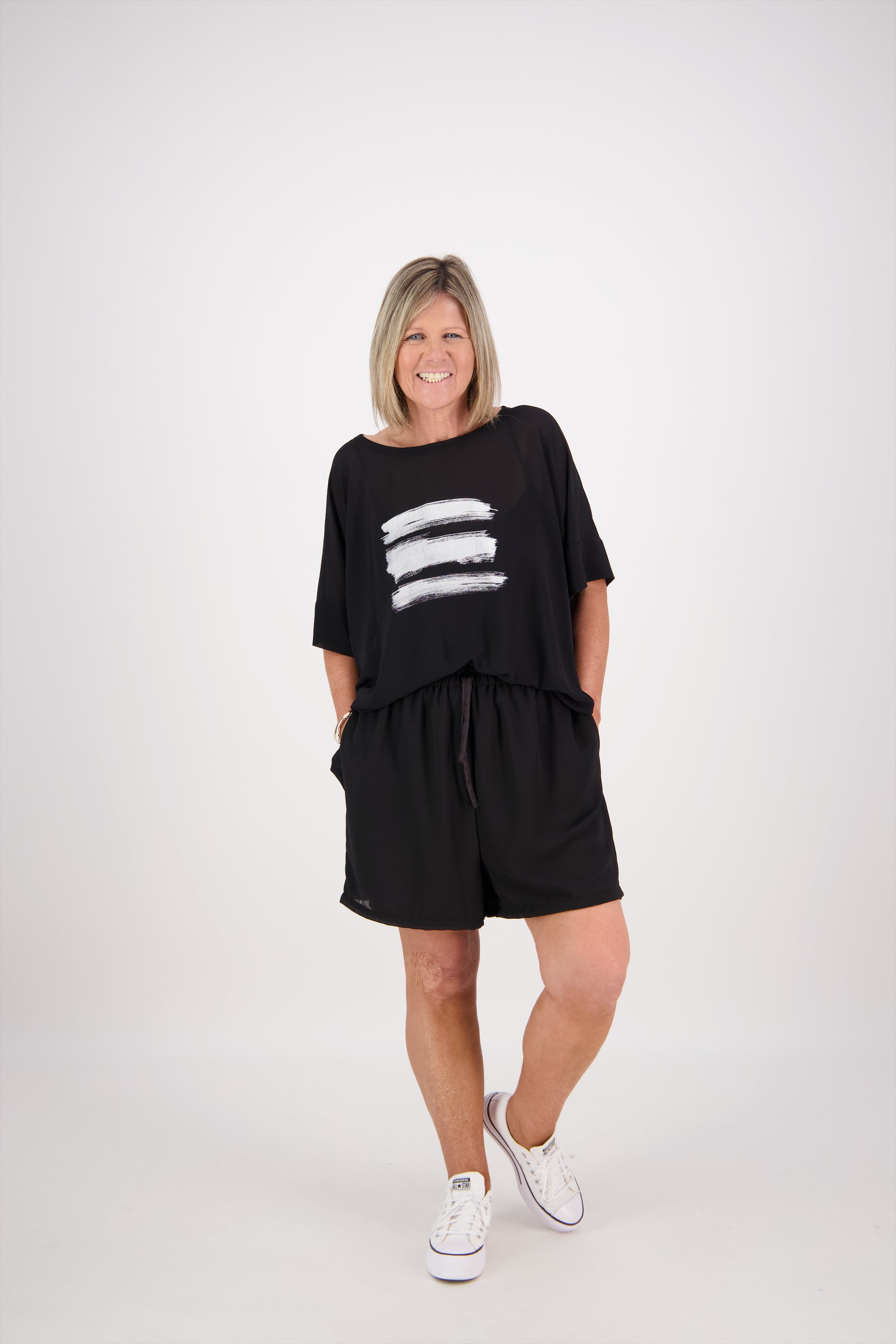 CHICAGO TOP BRUSHSTROKE BLACK