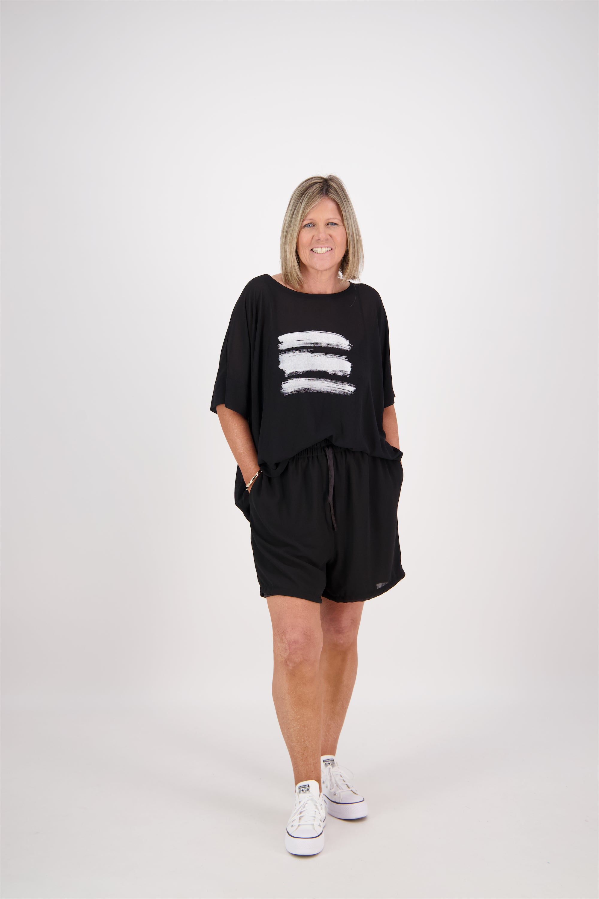 CHICAGO TOP BRUSHSTROKE BLACK