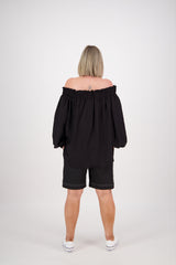 OFF THE SHOULDER TOP BLACK