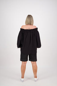 OFF THE SHOULDER TOP BLACK