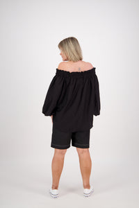 OFF THE SHOULDER TOP BLACK