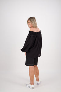 OFF THE SHOULDER TOP BLACK
