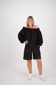 OFF THE SHOULDER TOP BLACK