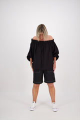 OFF THE SHOULDER TOP BLACK